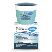 Крем для лица и кожи вокруг глаз 24 часа Витэкс Blue therm на термальной воде с микросферами голубого ретинола 45 мл Крем для лица и кожи вокруг глаз 24 часа Витэкс Blue therm на термальной воде с микросферами голубого ретинола 45 мл